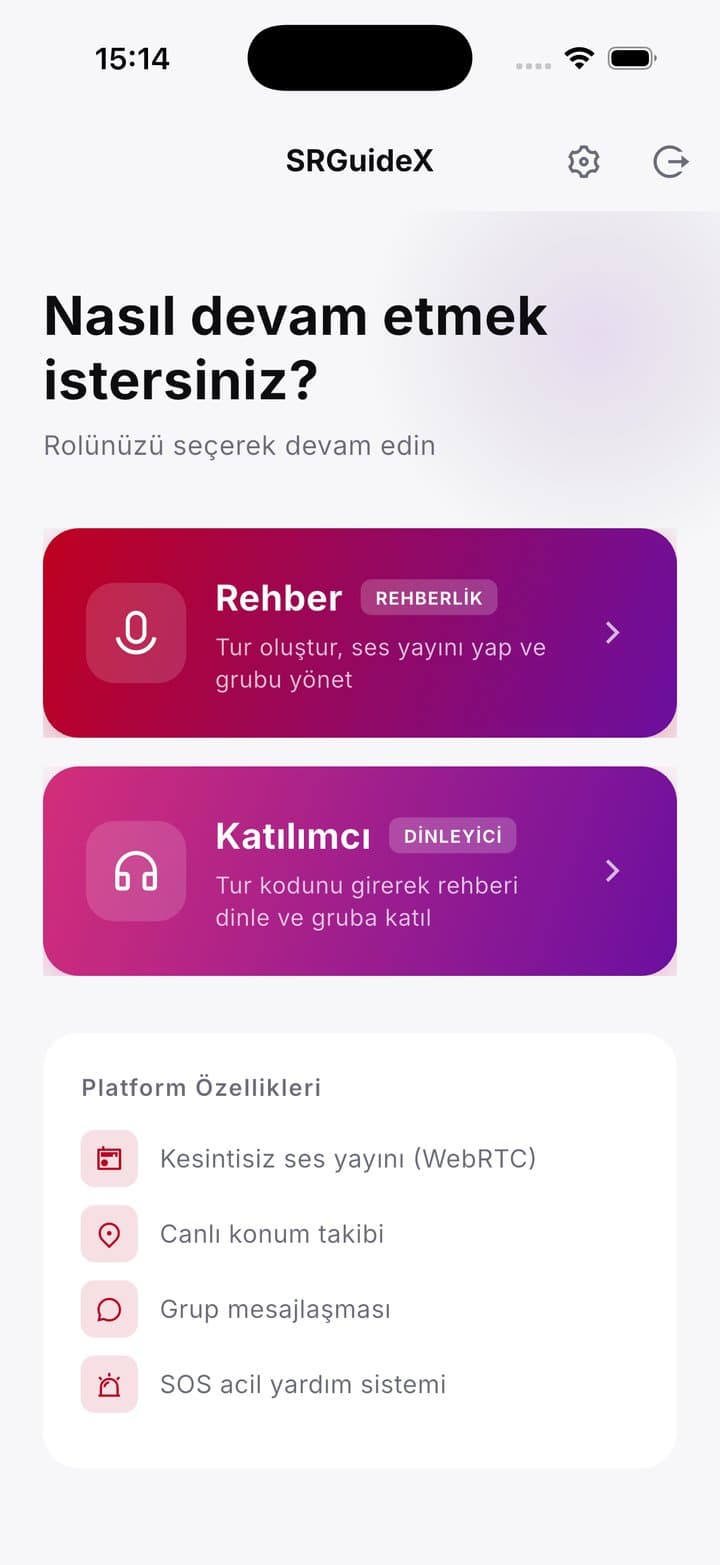 Seyyah SRguideX rol seçimi ve platform özellikleri ekranı